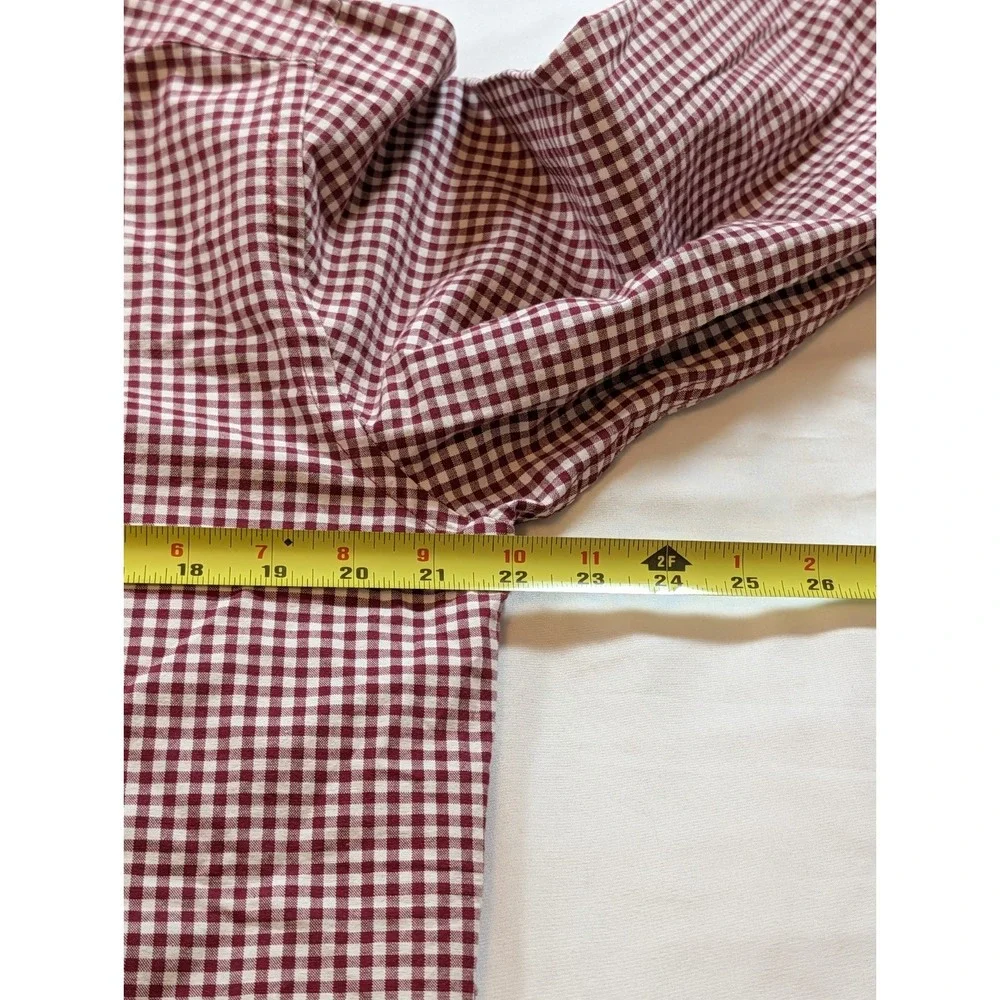 Ralph Lauren Polo Mens‎ Shirt Medium Custom 16 Neck Red Gingham Plaid Vtg Rare